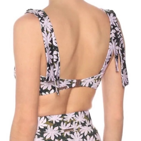 Alexandra Miro The Audrey Bikini Top in Pink Palm Print SZ S M NWT - Picture 2 of 4